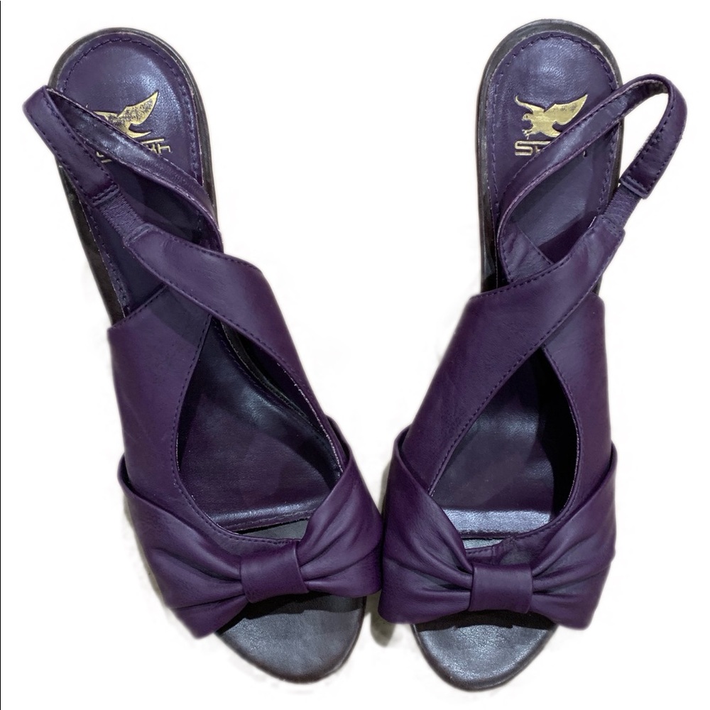 Purple peek a boo heels